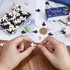 SUNNYCLUE 1 Box 100Pcs Cross Beads Bulk Black White Stone Cross Bead 16x12mm Synthetic Turquoise Gemstone Mini Small Pocket Crosses Easter Holiday Loose Spacer Beads for Jewelry Making Beading Kits - color: 100pcs 12x16mm Black White Cross Beads