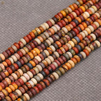 BONNY BOXX 1 Strand (150PCs) Natural 2 * 4mm Picasso Red Turquoise Rondelle Beads, Natural Abacus Disk Stone Beads Loose Spacer Gemstone for DIY Bracelet Necklace Jewelry Making - color: Picasso Red Turquoise, size: 2*4MM