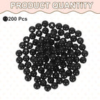 HARFINGTON 200pcs Black Acrylic Round Beads 8mm Dia 1.9mm Hole Plastic Resin Smooth Balls Loose Bead for Jewelry Making Bracelets Necklace Earrings DIY - color: Black, size: 8mm