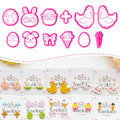 Easter Polymer Clay Cutters Set - 12pcs Sharp & Durable Bunny, Chick, Ice Cream & Egg Shapes for DIY Earring Jewelry Making, Soft Clay Crafts & Spring Holiday Supplies - color: 2K color