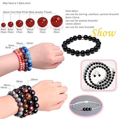 GEM-Inside 4mm Natural Black Tourmaline Gemstone Loose Beads Faceted AAA Grade Crystal Energy Stone Power Beads for Jewelry Making 15" - color: Black Tourmaline, size: 4mm