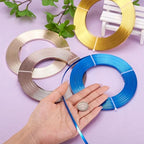 Fashewelry 32.8Ft 5mm Aluminum Flat Wire Gold Bendable Metal Craft Wire Strip for Bezel Sculpting Armature Jewelry Making Gem Metal Wrap - color: Flat-Gold, size: 5mm