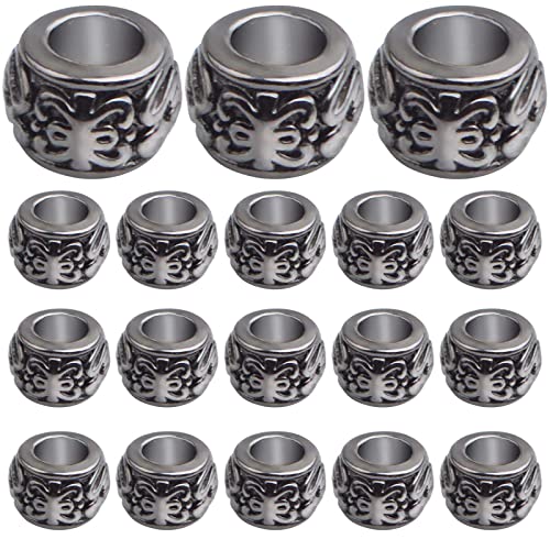 100 Pieces Gun Black Rondelle Spacer Beads - European Large Hole Tube Column Loose Charm Beads - Accessories for DIY Bracelet Necklace Earrings Jewelry Making - color: Gun Black