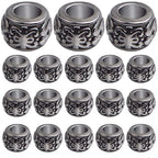 100 Pieces Gun Black Rondelle Spacer Beads - European Large Hole Tube Column Loose Charm Beads - Accessories for DIY Bracelet Necklace Earrings Jewelry Making - color: Gun Black