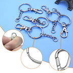 150Pcs Swivel Snap Hook Set,Stainless Steel Split Key Rings with Chain and Jump Rings Bulk for Keychain Lanyard,Crafts Supplies