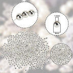 1200 Pcs Silver Plated Smooth Round Metal Beads - Spacer, Crimp, Clamp End Stopper Beads 4 mm for Jewelry Making - color: Silver 4mm 1200 Pcs