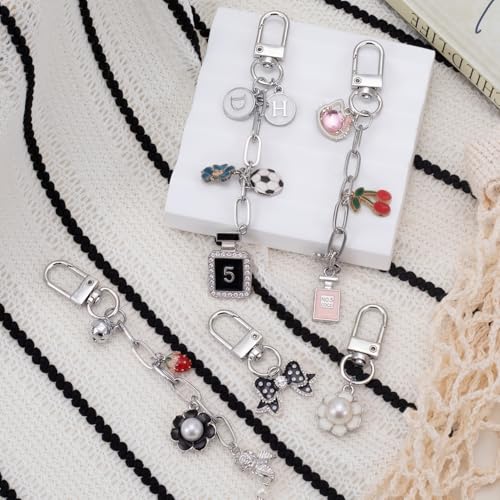 Hzopcw 30pcs Silver Keychain Making Kit, Key Ring Swivel Snap Hook Chains, Extender Keychain Bag Charm Kits for DIY Crafts Jewelry Making Handbag Purses- A Style - color: Silver-30pcs-A Style