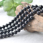 ABCGEMS Rio-Grande Black Onyx Beads from Brazil (Sourced from The Renowned Gem-Producing Region of Rio Grande do Sul, Brazil - Mohs Hardness 7) Mirror-Like Polish Smooth Round 10mm - color: Black Onyx (From Brazil)