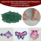 HARFINGTON 2000Pcs Small Glass Beads 6/0 4mm Loose Tiny Round Small Beads for Bracelet Earring Rings Jewelry Making, Black Green - color: Black Green