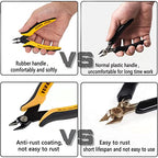 YUFANYA 5PCS Flush Cutters,Wire Cutters for Side Cut,Nut Cut with Softy Anti-Slip Handle and Internal Spring Wire Clippers,Heat Treated Carbon Steel Made Snippers(Yellow& Black), 5Pack - size: 5 Pack