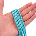 BEADIA Natural Blue Turquoise Spacer Beads Caps Loose Semi Gemstone for Beading Jewelry Making 4mmx2mm 38cm - color: Blue Turquoise, size: Round 4mm x 2mm