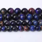 6MM Blue Dream Tiger Eye Round Loose Beads Natural Gem Beads Crystal Energy Stone Beads for Jewelry Making DIY Bracelet Necklace - color: Blue Dream Tiger Eye, size: 6MM
