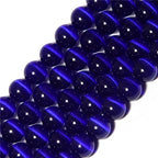 HAAMIIQII 60pcs 6mm Dark Blue Cat Eye Beads Round Loose Gemstone Beads for Jewelry Making Strand 15 Inch - color: Dark Blue, size: 6mm (60pcs)
