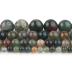 Indian Agate 6mm 60 Pcs Stone Beads for Jewelry Making Large Beads Bracelet Keychain Loose Round Smooth Gemstone Beads Necklace Earrings DIY Arts and Crafts Natural Stone Beads ﻿ - color: Indian Agate, size: 6mm
