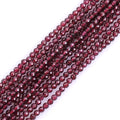 GEM-Inside Natural 3mm Red Garnet Gemstone Faceted Round Stone Loose Beads Crystal Energy Power for Jewelry Making 15" - color: AAA Red Garnet, size: 3mm