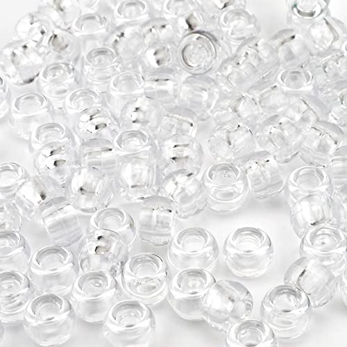 QPIXVB 1100PCS Clear Pony Beads,Kit Beads for Bracelets Making,Clear Bead for Hair,Bead for Keychain Necklace Making,Jewelry Making,Crafts,Necklace Keychain Charms Making Supplies - color: transparent beads