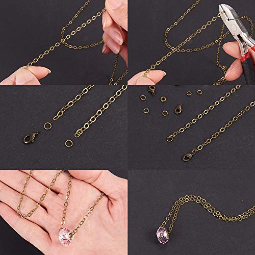 SUNNYCLUE DIY 33 Feet Antique Bronze Curb Cable Chain Link Necklace Small Width 3mm 30 Brass Lobster Claw Clasps, 100 Brass Jump Rings Antique Bronze Jewelry Chain for Jewelry Bracelet Necklace Making - color: Antique Bronze 3mm