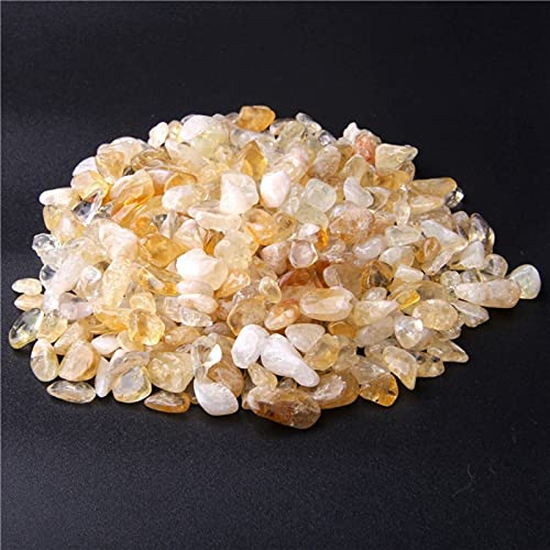 Natural Stone 500 pcs Yellow Crystal, Undrilled Irregular Chip Gemstone Beads - Fish Tank & Decorative Energy Stones - color: Yellow Crystal