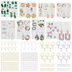 RESIN GO Epoxy Resin Earring Molds, 328 PCs UV Resin Jewelry Molds Kit with Holes, Variety Shapes Keychain Pendant Necklace Bundle Complete Set Clearance, Silicone Molds for Teen Female