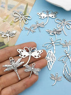 Youdiyla 110PCS Ancient Silver Dragonfly Series Pendant Jewelry Making DIY Keychain Earrings Pendant Various Design Charms for Jewelry Making Bracelets Necklace (SN11) - color: SN11