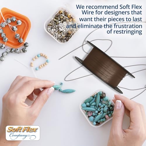 Soft Flex 49 Strand Beading Wire - Medium 0.19 Diameter - 30 Feet Nylon Design Wire - style: Antique Brass