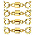Double Magnetic Necklace Clasps and Closures 14K Gold and Silver Bracelet Extender Jewelry Clasps Converters for DIY Jewelry Making - color: 4Pcs Gold