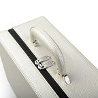 Oirlv Leather Jewelry Box Handmade Travel Jewelry Organizer Storage Case Holder For Girl Lady Earring,Ring,Necklace,Pendant,Watch,Bracelet。(X010)White - color: White