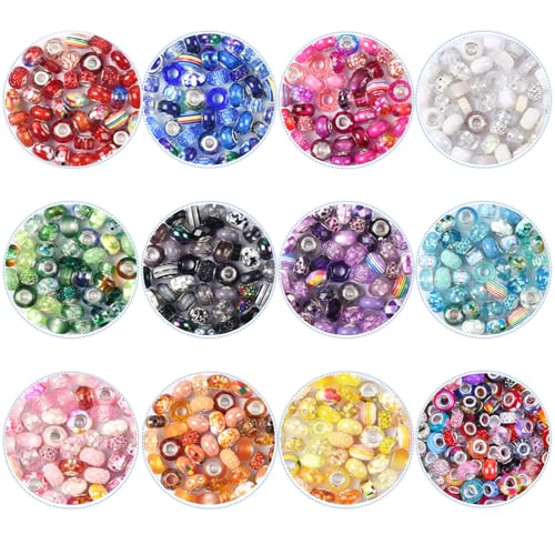 European Large Hole Beads Spacer Beads Charm Fairy Wands Beads Rhinestone Craft Beads for DIY Bracelet Jewelry Making (Green) - color: Green