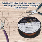 Soft Flex 49 Strand Beading Wire - Medium 0.19 Diameter - 100 Feet Nylon Design Wire - style: Copper