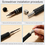 5-in-1 Multifunctional Small Screwdriver, Precision Set with 5 Micro Bits, Mini Repair Magnetic Screwdriver Kit for Eyeglass Sunglasses Electronics Cellphone Jewelry, Black - color: Black