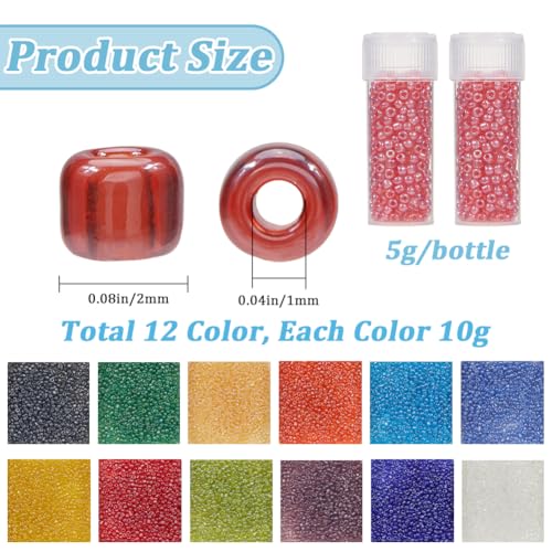 SUNNYCLUE 120G Glass Seed Beads Bulk 12/0 Seed Beads Glass 2mm Transparent Small Pony Beads Mini Round Glass Bead Loose Spacer Beads for Jewelry Making DIY Earrings Friendship Bracelets Necklace - color: Mixed Color 4