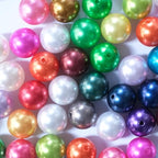 80PCS 20MM Bubblegum Beads for Pens, Mixed Color Pearls Disco Ball Chunky Large Acrylic Round Beads for Bag Focal Beadable Pen Keychain Making Jewelry Bracelet Making DIY Crafts - color: Pearls Beads