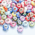 PIPITREE 40PCS Acrylic Beads 8 * 15mm Focal Beads for Pens Acrylic Flat Bulk Bead Rhinestone AB Mixed Color 6mm Large Hole Bead for Keychains Beadable Pens DIY Crafts Jewelry Making & Gift Giving - color: Rhinestone