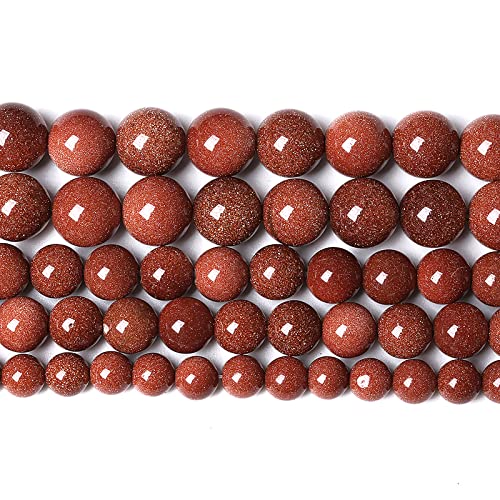 61pcs 6mm Natural Gold Sandstone Beads Gemstone Round Loose Beads for Jewelry Making DIY Bracelet Necklace 15“ - color: Gold Sandstone, size: 6mm
