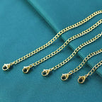 5Pcs Gold Stainless Steel Necklace Extender Chain Necklace Extenders for Bracelet Anklet Stainless Steel Chain Extenders for Jewelry Making (2in 3in 4in 5in 6in) - color: Gold