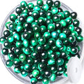 QINJIEJIE 60PCS Green Tiger Eye Beads 8mm Stone Beads Round Loose Gemstone Bead for Bracelet Beading Crystal Jewelry Making DIY Necklace Earrings 0.32" - color: Green Tiger's Eye, size: 60PCS