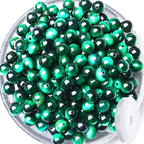 QINJIEJIE 60PCS Green Tiger Eye Beads 8mm Stone Beads Round Loose Gemstone Bead for Bracelet Beading Crystal Jewelry Making DIY Necklace Earrings 0.32" - color: Green Tiger's Eye, size: 60PCS