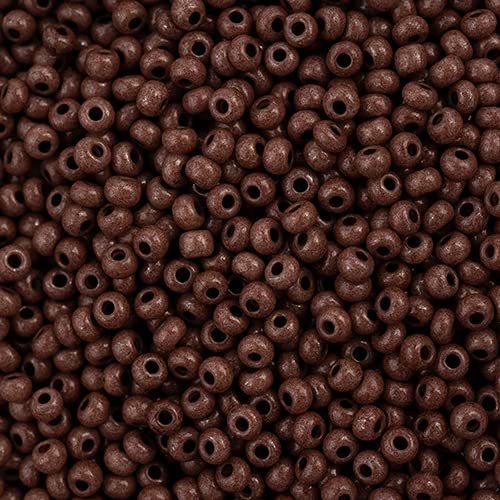 John Bead Czech Glass Seed Beads 11/0 Terra Intensive Dark Brown, 25 Grams of DIY Jewelry Making Beads Preciosa (Jablonex) - color: Dark Brown