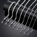 Twist Chain Necklace - Stainless Steel Rope Jewelry for Men & Women - size: 30 Inches, style: 1.5 mm width