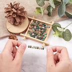 Cheriswelry 104pcs/Strand 6mm Natural Indian Agate Stone Beads Rondelle Gemstone Loose Spacer Abacus Beads Smooth Charms for DIY Craft Earring Bracelet Necklace Jewelry Making Supplies - color: Natural Indian Agate*2