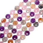 8×5mm Mixed Natural Stone Beads for Jewelry Making About 35-40pcs 1 Strand 15" Drilled Flat Faceted Cabochon Gemstone Beads for Bracelets Necklace DIY Crafts - color: Mixed