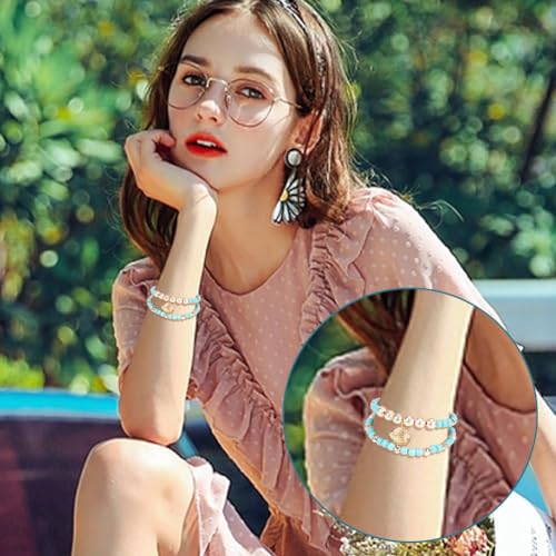 PH PandaHall 120pcs 14K Gold Spacer Beads 4/5/6/8mm Beads Brass Round Beads Metal Loose Beads Long-Lasting Spacers for Clay Bead Summer Bikini Beach Layered Stackable Necklace Bracelet Jewelry Making