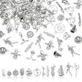 Charms for Jewelry Making Bulk Antique Silver Tibetan Alloy Pendants Love Word for Earring Bracelet Necklace - style: Sport