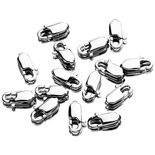 15PCS 18MM Lobster Clasps 316 Stainless Steel Lobster Claw Clasps Bulk for Necklace Bracelet Jewelry Making DIY Craft - color: Stainless Steel, size: 18MM
