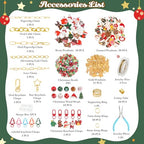 Ecoofor 251 Pcs Christmas Keychain Making Kit for Adults — Includes 20 Keychain Clips, 25 Extender Chains, 81 Charms, Beading Accessories, Jewelry Pliers — DIY Bag Charms & Jewelry Craft Kit - color: Christmas Joy Set