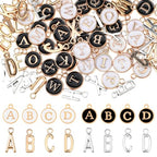104 PCS Letter Charms for Jewelry Making - Double Sided Alphabet & Initial Charms for Necklace & Bracelet - color: 2 style
