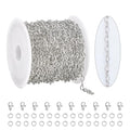 KYUNHOO 16.4FT/5M Stainless Steel Silver Chains for Crafts DIY Supply Jewelry Findings Hollow Heart Chain for Jewelry Making with Lobster Clasps Jump Rings - color: Heart Silver