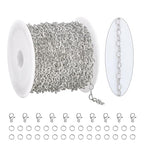 KYUNHOO 16.4FT/5M Stainless Steel Silver Chains for Crafts DIY Supply Jewelry Findings Hollow Heart Chain for Jewelry Making with Lobster Clasps Jump Rings - color: Heart Silver