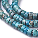 Craftdady 354pcs Heishi Coin Natural African Pyrite Gemstone Beads Flat Round Disc Energy Healing Crystal Stone Loose Beads 4mm for Jewelry Bracelet Necklace Earring, Dark Cyan - color: African Pyrite, Dark Cyan, size: 4mm