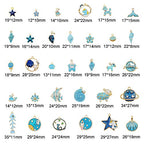 30pcs Mixed Enamel Charms Pendants for Jewelry Making Bulk lot Necklace Earrings Bracelet Craft Findings - color: Blue